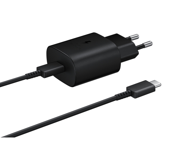 Купить Зарядное устройство Samsung Travel Adapter 25W 2 pin with USB Type-C to Type-C Cable Black (EP-TA800XBEGWW)